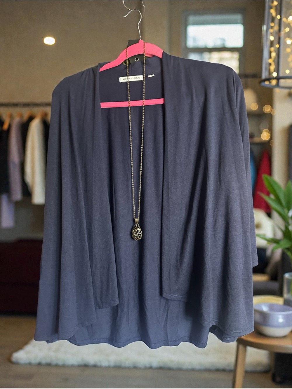 Notations Navy Open-Front Women’s Sweater Cardigan size L